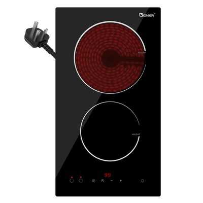 30cm Double Ceramic Hob 2 Zone Dây trục điện đôi có cắm